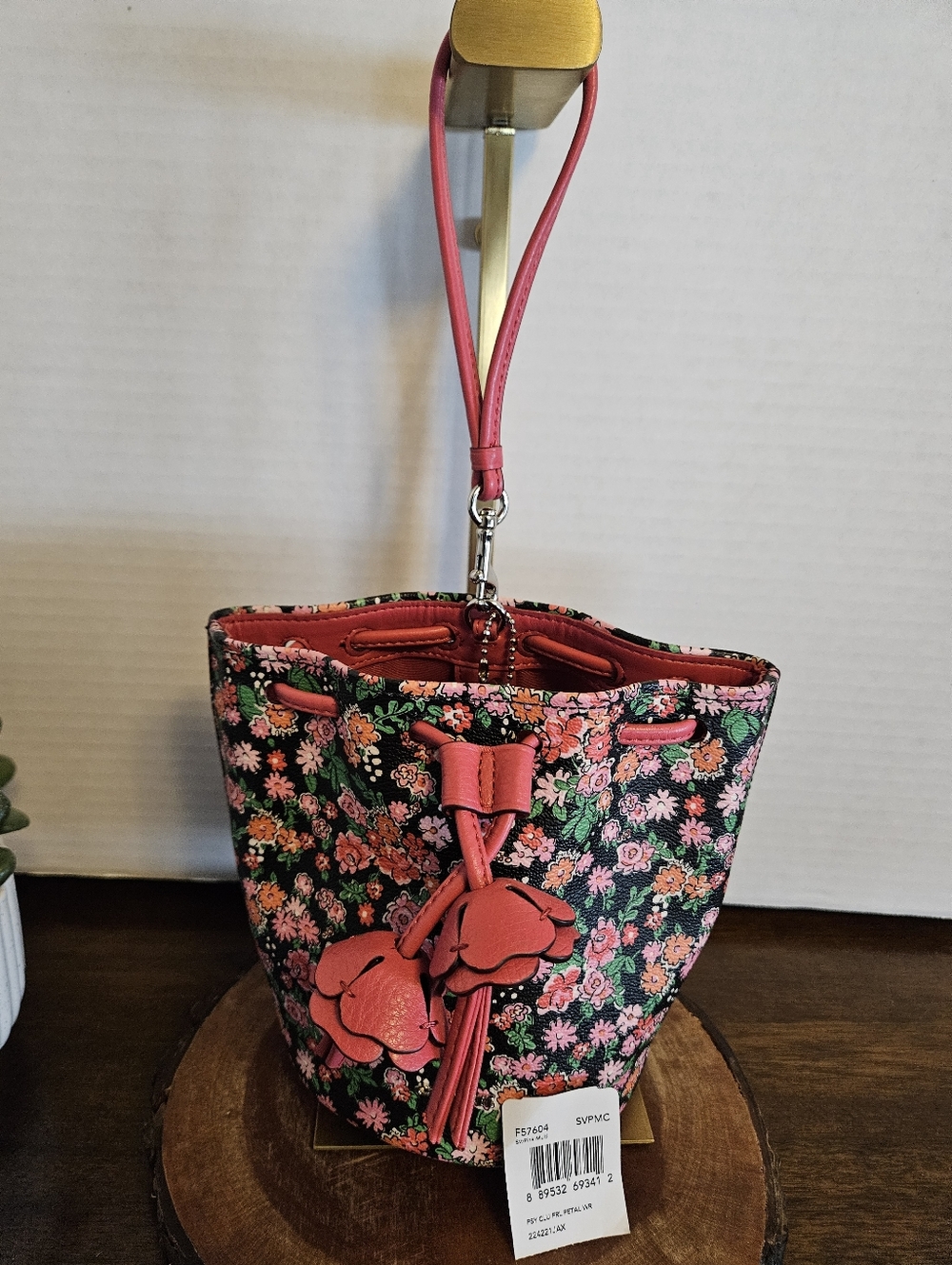 Coach Petal Wristlet /Bucket Bag Posey Cluster Floral Print F57604 - Picture 11 of 12
